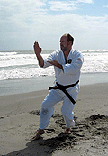 Sensei Nichuals performing kata Wankan, Cocoa Beach, Feb. 28, 2004